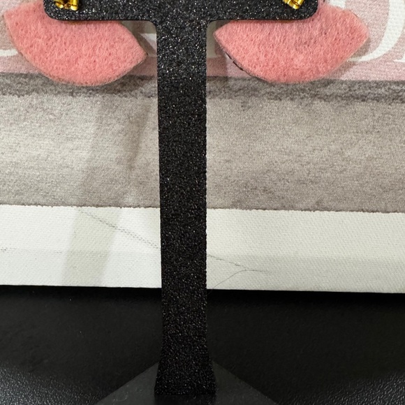 Handmade Gemstone Fan Earrings Green Stone Crystal Rhinestone Statement Studs - Picture 4 of 4